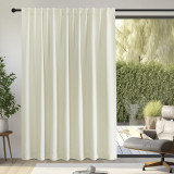 RYB HOME Room Divider Darkening Faux Linen Curtains for Livingroom, Bedroom Heavy Linen Burlap Light Blocking Noise Dampening Curtains for Kitchen, 1 Panel