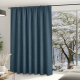 RYB HOME Room Divider Darkening Faux Linen Curtains for Livingroom, Bedroom Heavy Linen Burlap Light Blocking Noise Dampening Curtains for Kitchen, 1 Panel