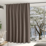 RYB HOME Room Divider Darkening Faux Linen Curtains for Livingroom, Bedroom Heavy Linen Burlap Light Blocking Noise Dampening Curtains for Kitchen, 1 Panel