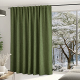 RYB HOME Room Divider Darkening Faux Linen Curtains for Livingroom, Bedroom Heavy Linen Burlap Light Blocking Noise Dampening Curtains for Kitchen, 1 Panel