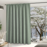 RYB HOME Room Divider Darkening Faux Linen Curtains for Livingroom, Bedroom Heavy Linen Burlap Light Blocking Noise Dampening Curtains for Kitchen, 1 Panel