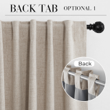 RYB HOME 1 Panel 100% Blackout Linen Textured Curtains for Bedroom, Insulating Energy Saving Window Curtains for Living Room Dining Patio Sliding Glass Door