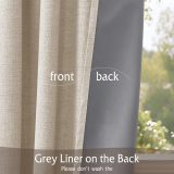 RYB HOME 1 Panel Linen Textured 100% Blackout Curtains Pinch Pleated & Back Tab Drapes Privacy Thermal Insulating for Living Room Kitchen Dining Bay Window