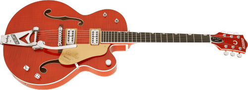G6120TFM-BSNV BRIAN SETZER SIGNATURE NASHVILLE® HOLLOW BODY WITH BIGSBY® AND FLAME MAPLE, EBONY FINGERBOARD, ORANGE STAIN