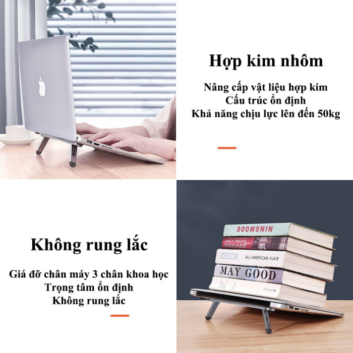 Giá đỡ laptop ẩn hình mini, hai chế độ giúp tản nhiệt hiệu quả, chất liệu hợp kim nhôm siêu nhẹ [sản phẩm mới giá đặc biệt]