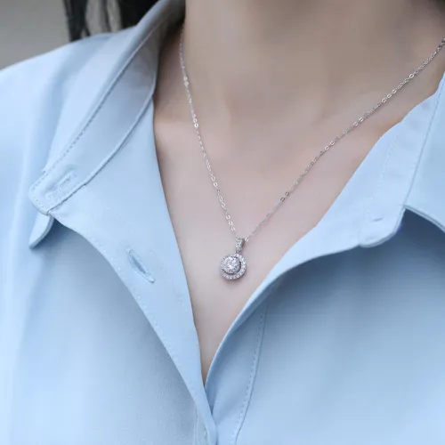 Lavish Parties Moissanite Necklace in Sterling Silver