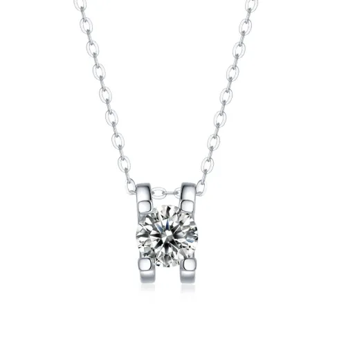 Classic Simple Daily 1.0/2.0CT VVS1 Moissanite Necklace in Sterling Silver