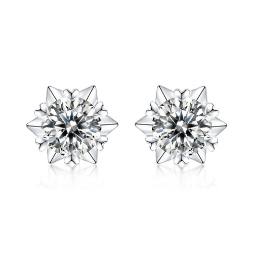 Daily Snow Moissanite Earrings in Sterling Silver