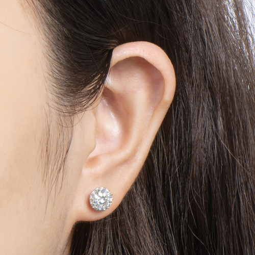 Sterling Silver Delicate Crown Moissanite Earrings