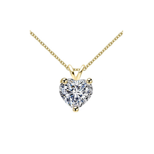 Simple Classic 1.0CT Heart Necklace In Standard Silver/Gold Plated