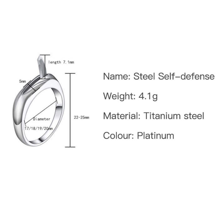 AED 210.0 - Multi-Functional Stainless Steel Self-Defense Ring