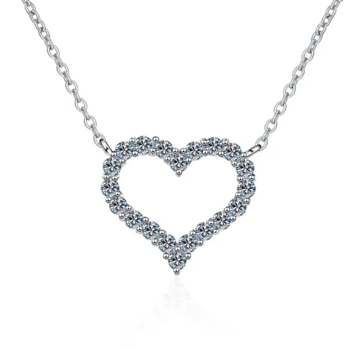 Walk Into Your Love Moissanite Sterling Silver Necklace