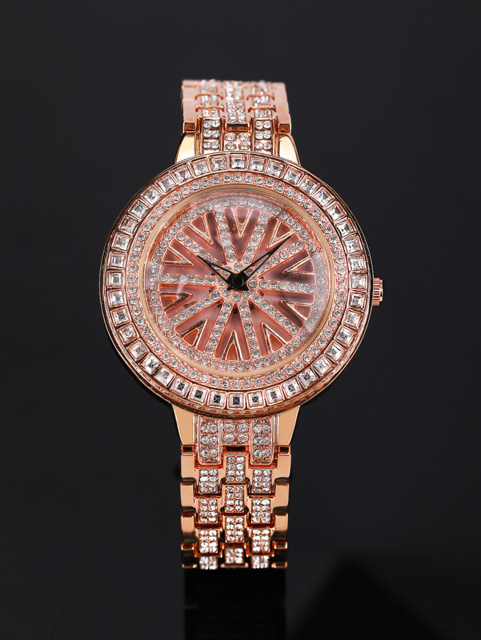 AED 80.4 - Womens Super Full Zircon Star Watch Stainless Steel Strap(Rose  Gold/White Gold ) - www.duzai-jewelry.com