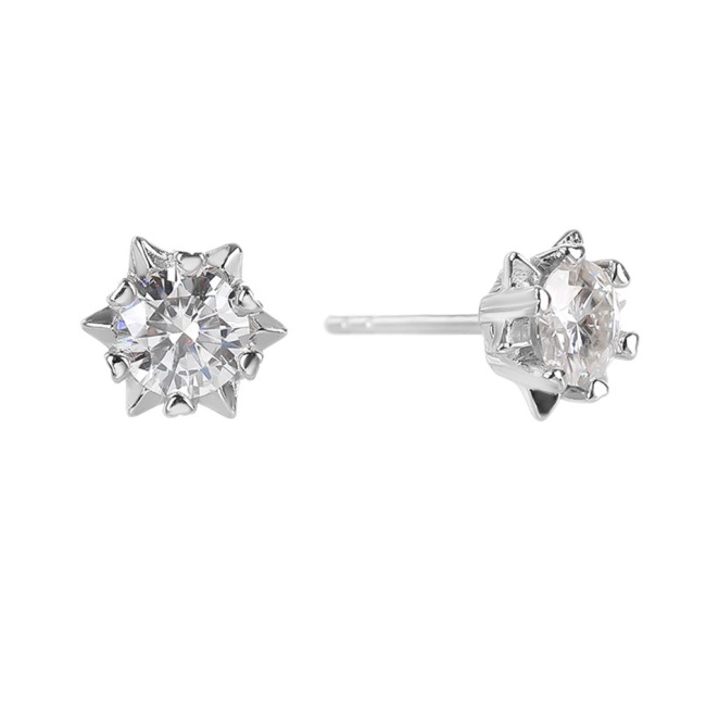 [Snowflake] Moissanite Silver Earrings