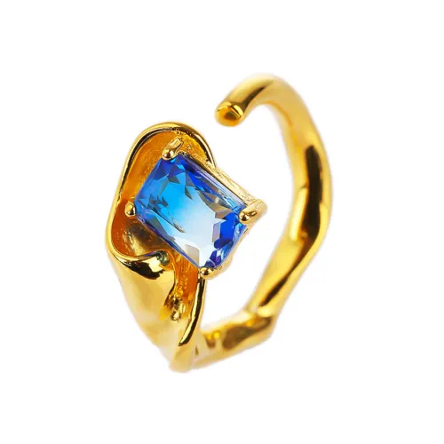 Blue Secret Zircon Sterling Silver Plated 18K Gold