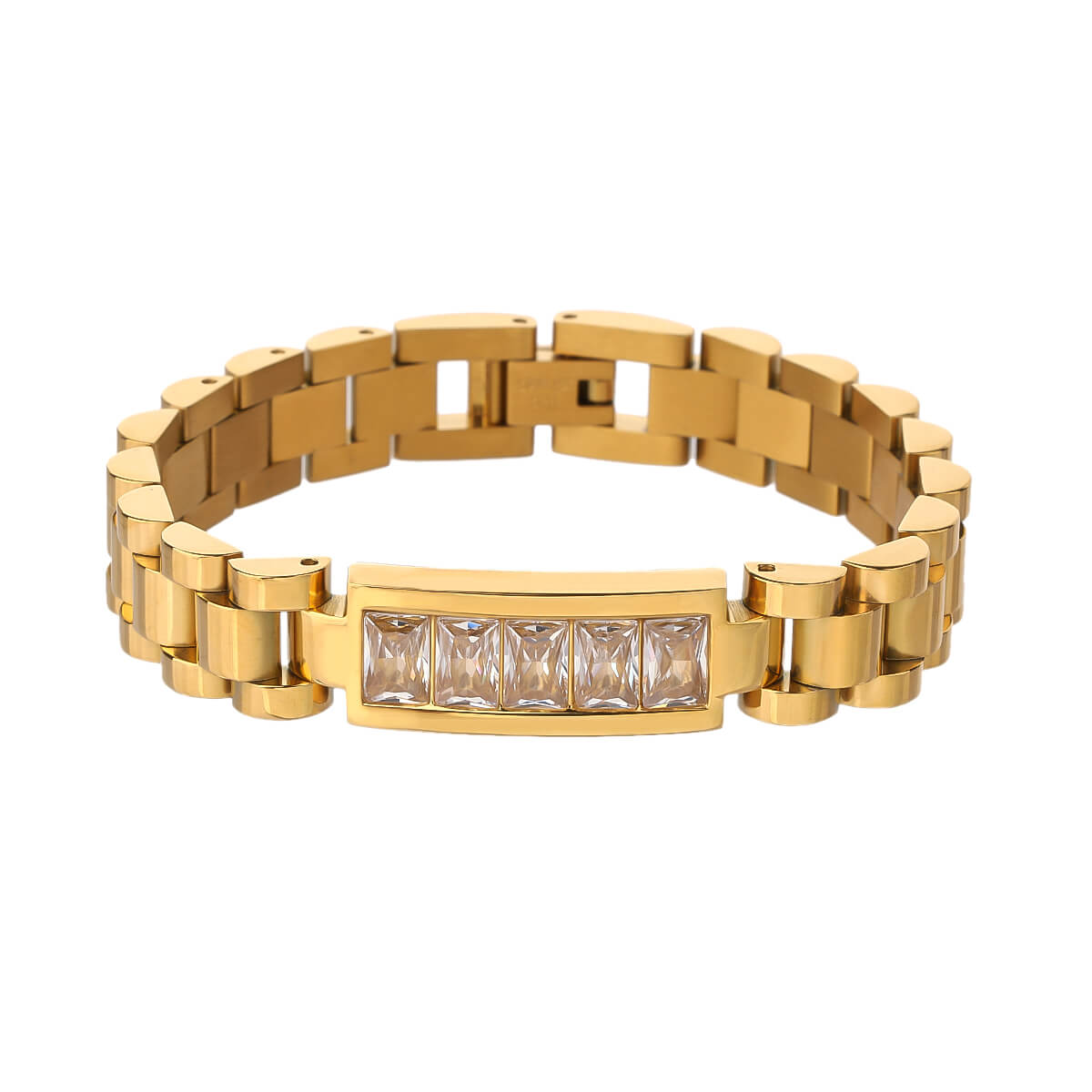 AED 165.0 Stainless Steel Gold Bracelet Both Men And Women （Length