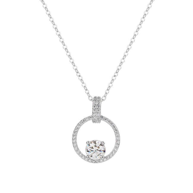 1.0CT Round Design Four Claws Premium Moissanite Sterling Silver Necklace