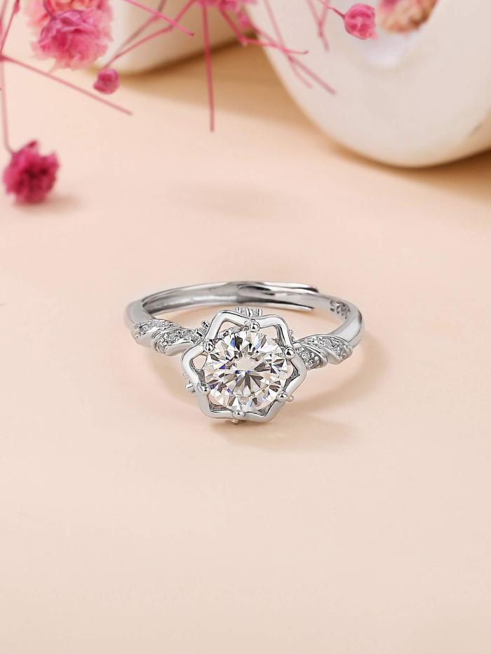 [100 Years With You] Couple Moissanite Silver Rings