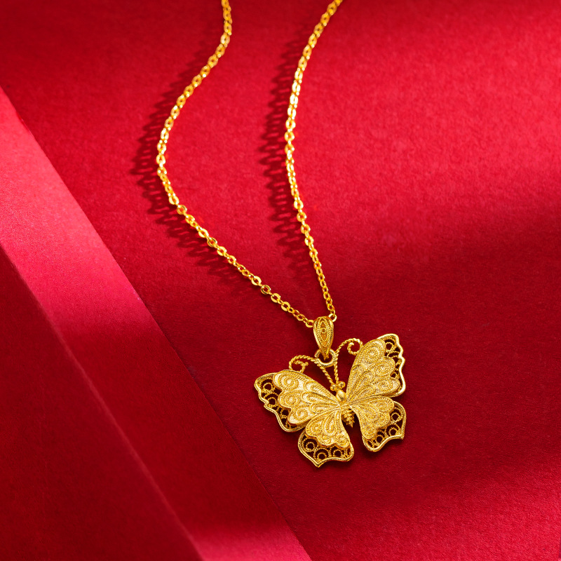 24K GOLD BUTTERFLY NECKLACE – Yossi Harari