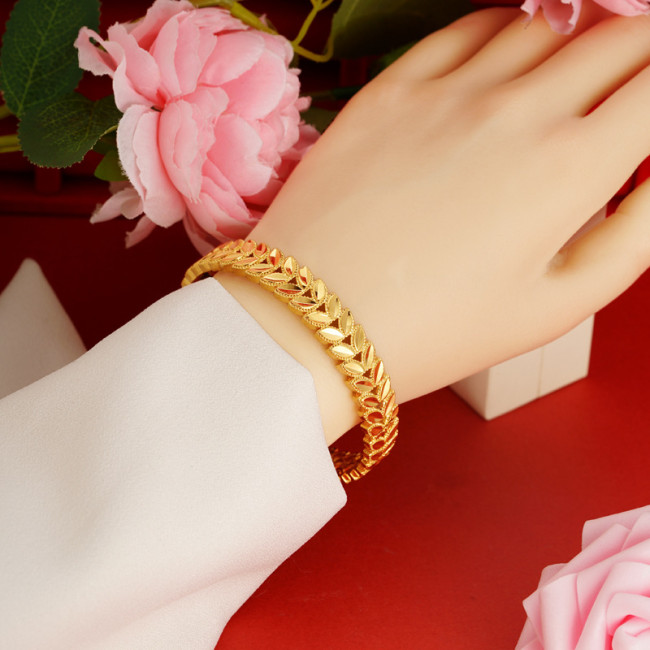 24K Gold Plated Wheat Bracelet