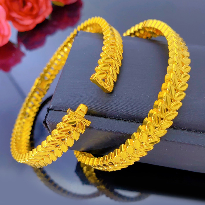 24K Gold Plated Wheat Bracelet