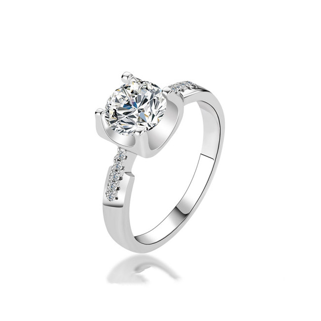 1.0CT Moissanite Diamond 925 Silver Engagement Ring