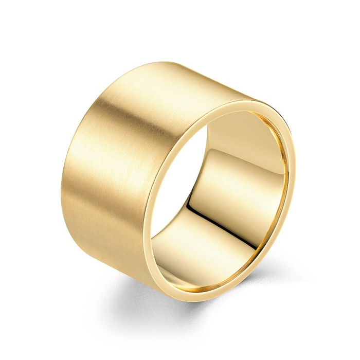 Men's 24K Gold Plated Wide-Faced Ring