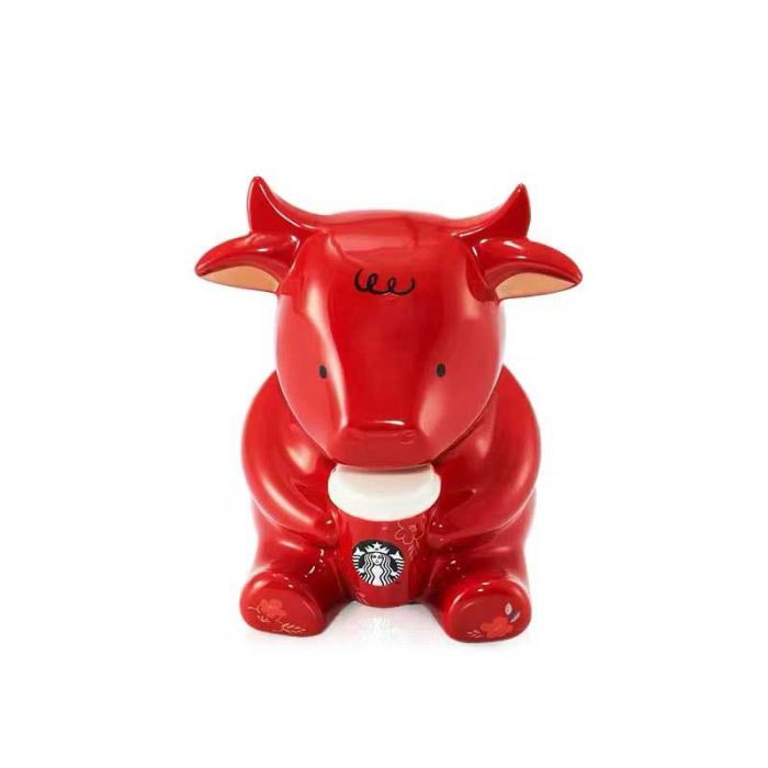 2021 CNY Ox Zodiac Red Ceramics Piggy bank