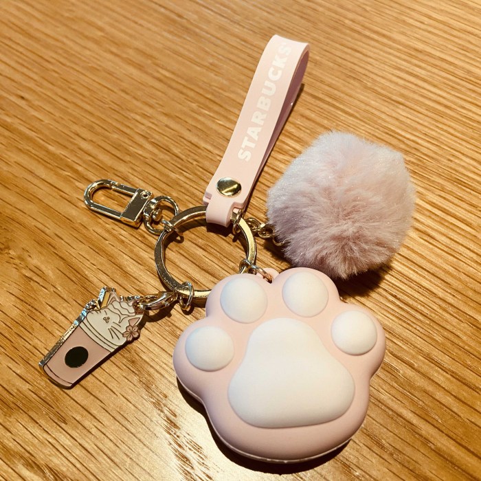 2021 China Sakura Pink Multicolor Cat claw keychain