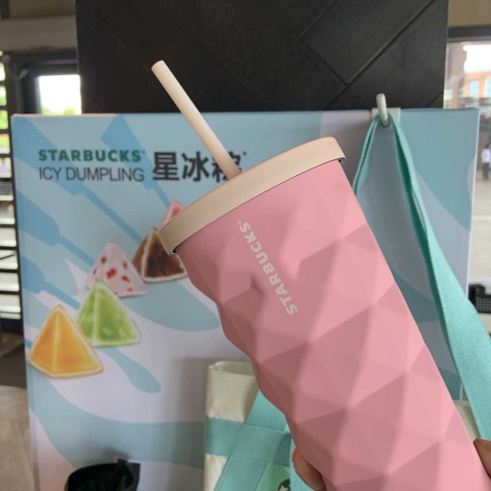 Starbucks 2020 China Summer Pink Pineapple 16oz Stainless Steel Straw