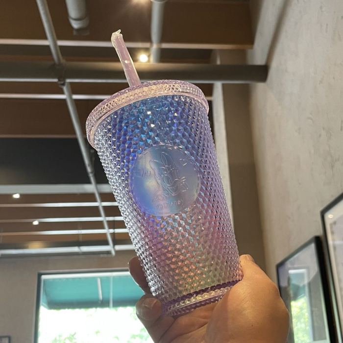 Starbucks 2021 China Mint Double Walled Glass Glitter Tumbler