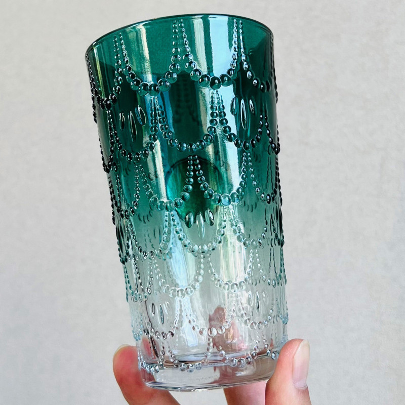 2021 China Anniversary Siren Mermaid scales Green gradient 13oz Glass cup