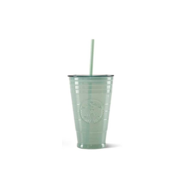 2021 China Mint Green Series 16oz glass straw cup