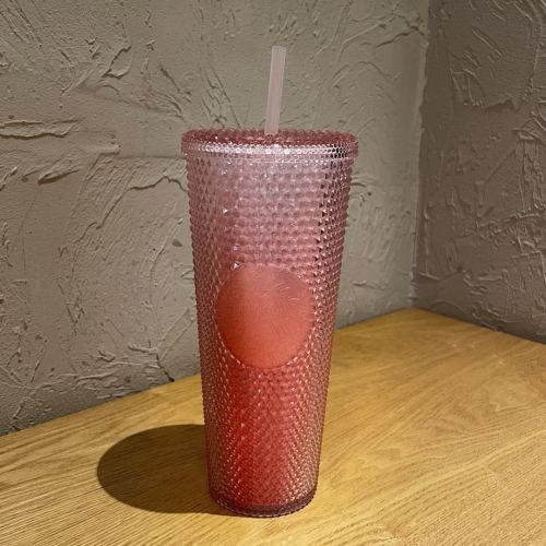 2021 China Tumbler Gradient Pink Bling Diamond studded 24oz Straw Cold Cup