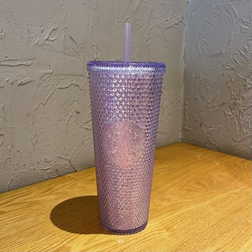 2021 China Tumbler Summer Purple Bling Diamond studded 24oz Straw Cold Cup