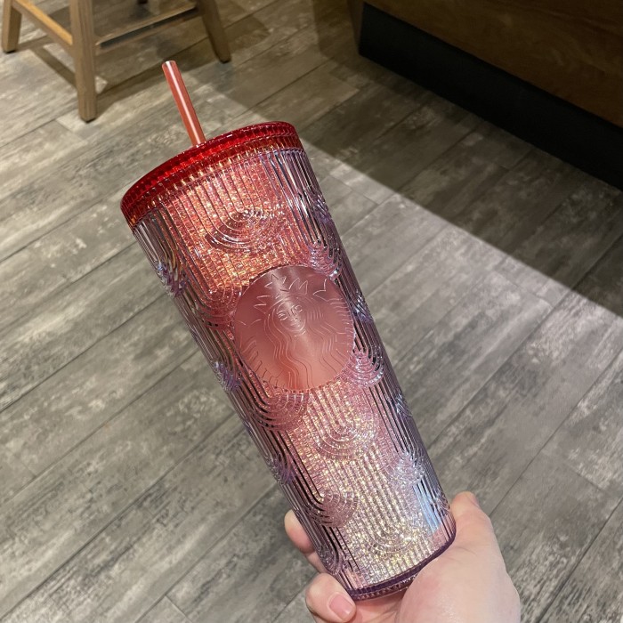 on sale Starbucks China 2023 new year online gradient red scale straw
