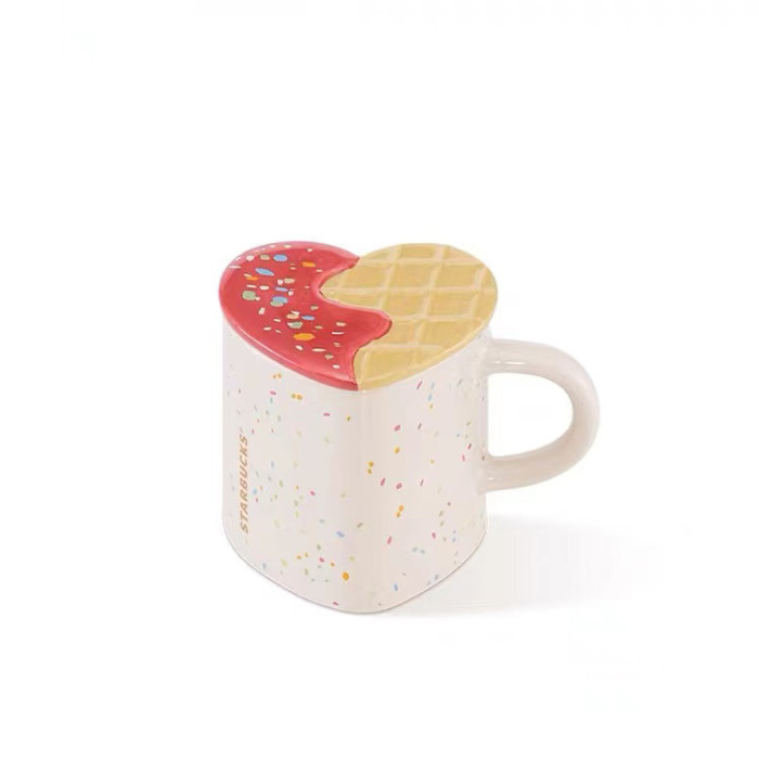 2023 China Valentine's Day heart shape 12oz Ceramic cup