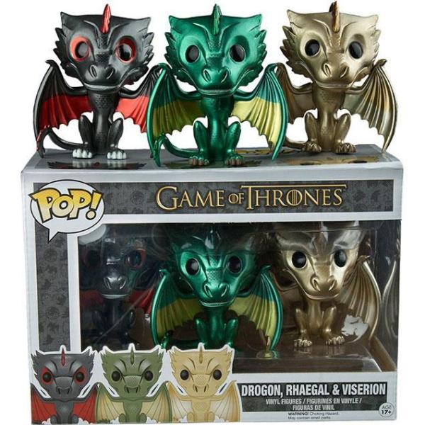 Funko Pop Game Of Thrones 3-pack Drogon, Rhaegal & Viserion Metallic Dragon