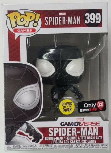 Funko Pop Marvel Spider Man #399 Negative Suit Glow in the Dark Vinyl Figure