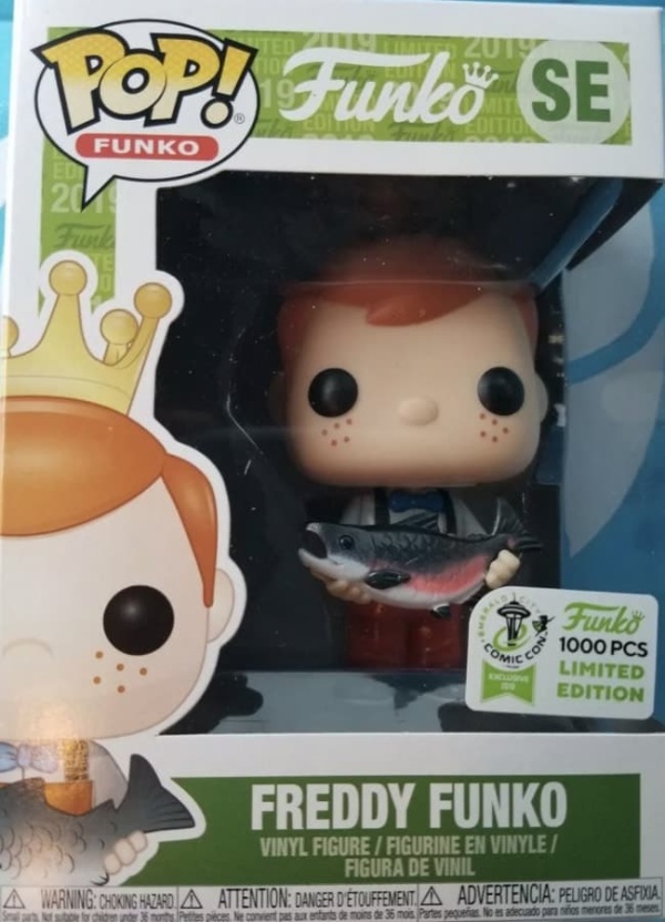 US$ 35.99 - Funko Pop Freddy Funko Holding Fish - Brown Pants SE - www.funkosmall.com