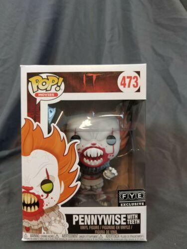 Funko POP IT PENNYWISE with Teeth Black & White #473 FYE EXCLUSIVE T-SHIRT M 