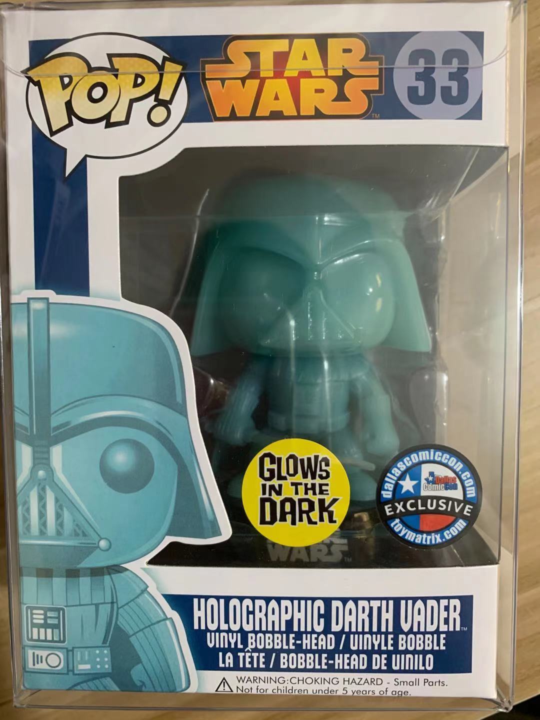 Funko POP!STAR WARS #33 Holographic Darth Vader GLOW Version Action Figure Toys 