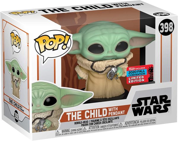 Funko Pop! Star Wars: The Mandalorian - The Child with Necklace Vinyl Figure # 398 Fall Convention Exclusive Action Figure