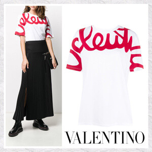 新作VALENTINO ヴァレンティノ ロゴTシャツ コピー WHITE/RED TB3MG04R55WA33