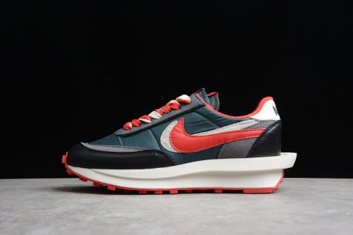 Undercover x Sacai x NK LDWaffle Midnight Spruce University Red