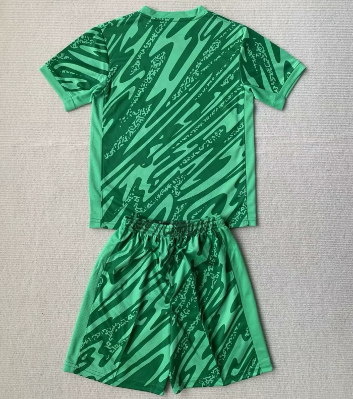 England Euro 2024 Green Goalkeeper Kids Suit