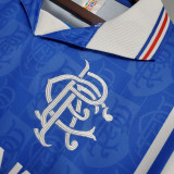 Rangers 1996-97 home Retro soccer jerseys