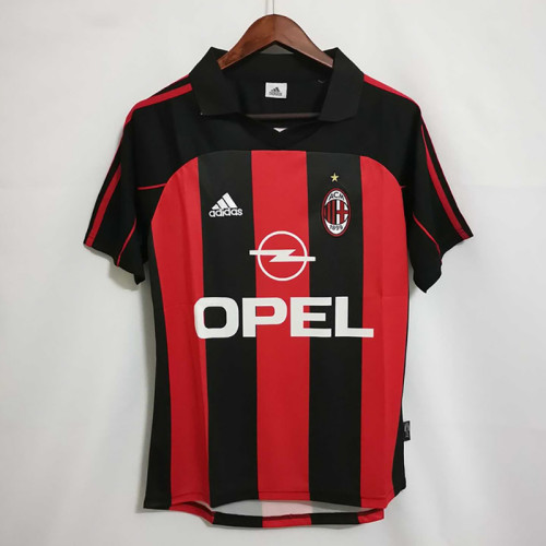 AC milan 2001/02 home Retro Soccer jersey