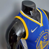 75th Anniversary Curry #2974 Warriors Blue NBA Jersey