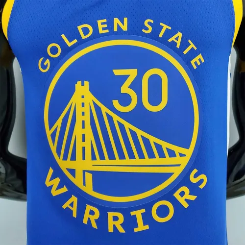 75th Anniversary Curry #2974 Warriors Blue NBA Jersey